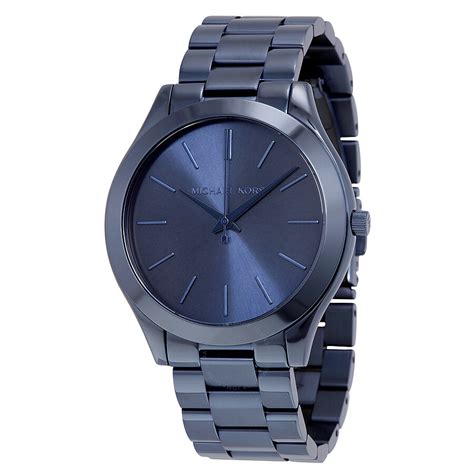 michael kors slim runway watch navy blue|michael kors boyfriend watch.